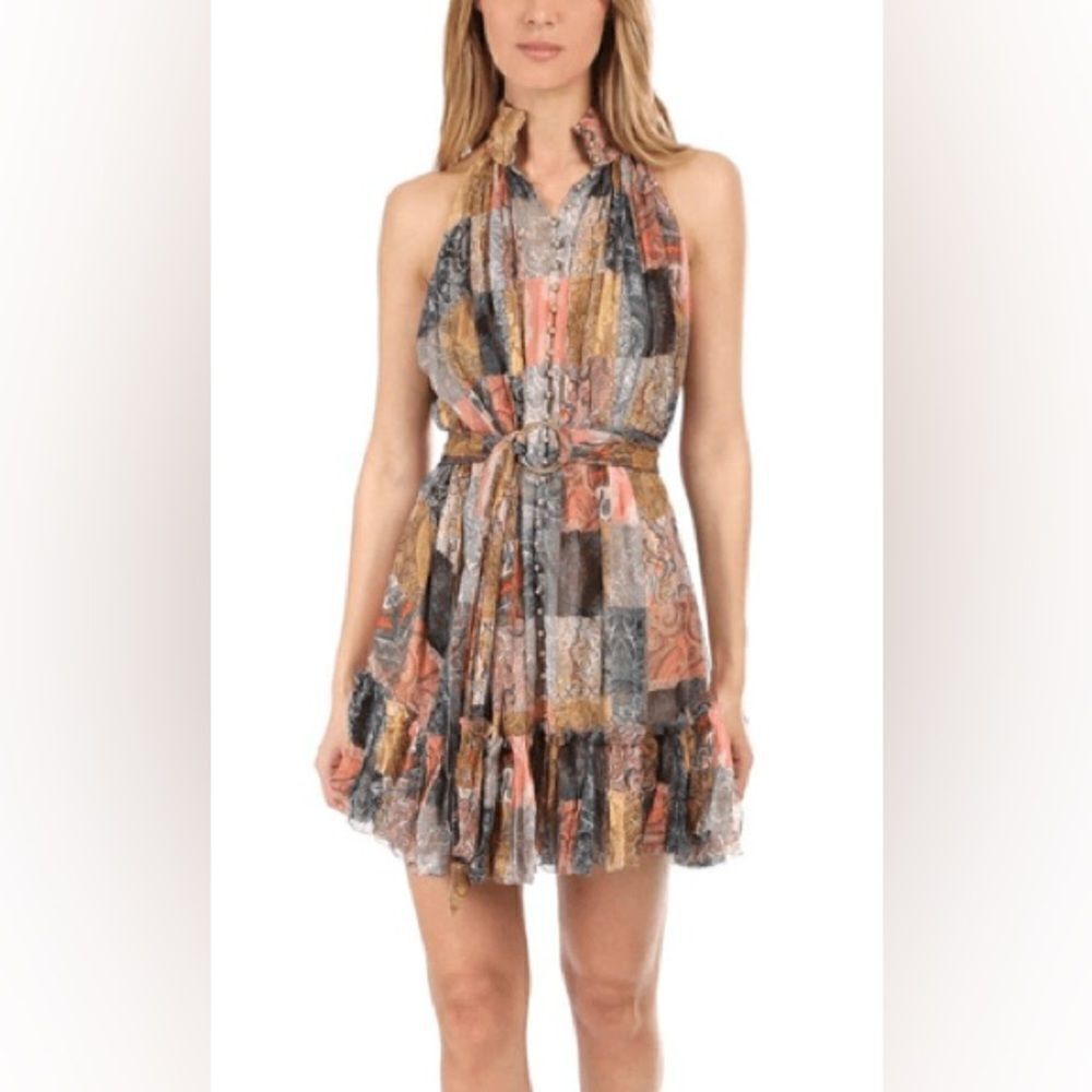 NWT Zimmermann Ninety-Six Smocked Button-Front Dress